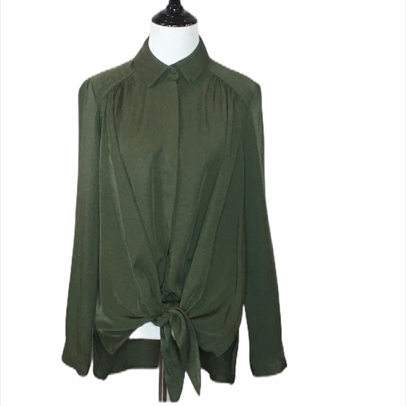 Maeve by Anthropologie Olive Tuesday Button Down  Size XS - Picture 2 of 9